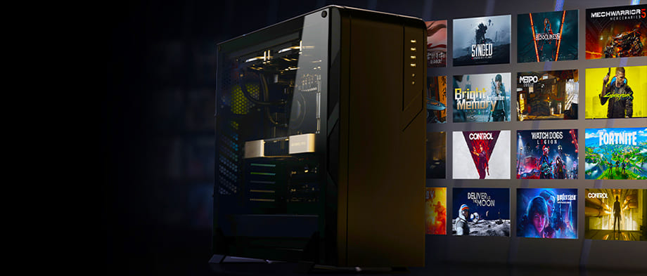 системный блок с видеокартой RTX 3080 в совремнных игровых приложениях